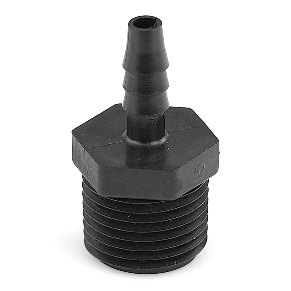 1/2 MNPT x 1/4" Hose ID Black HDPE Adapter